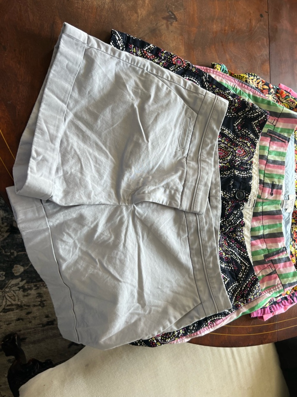 Express Light Gray High-Waist Cotton-Blend Shorts